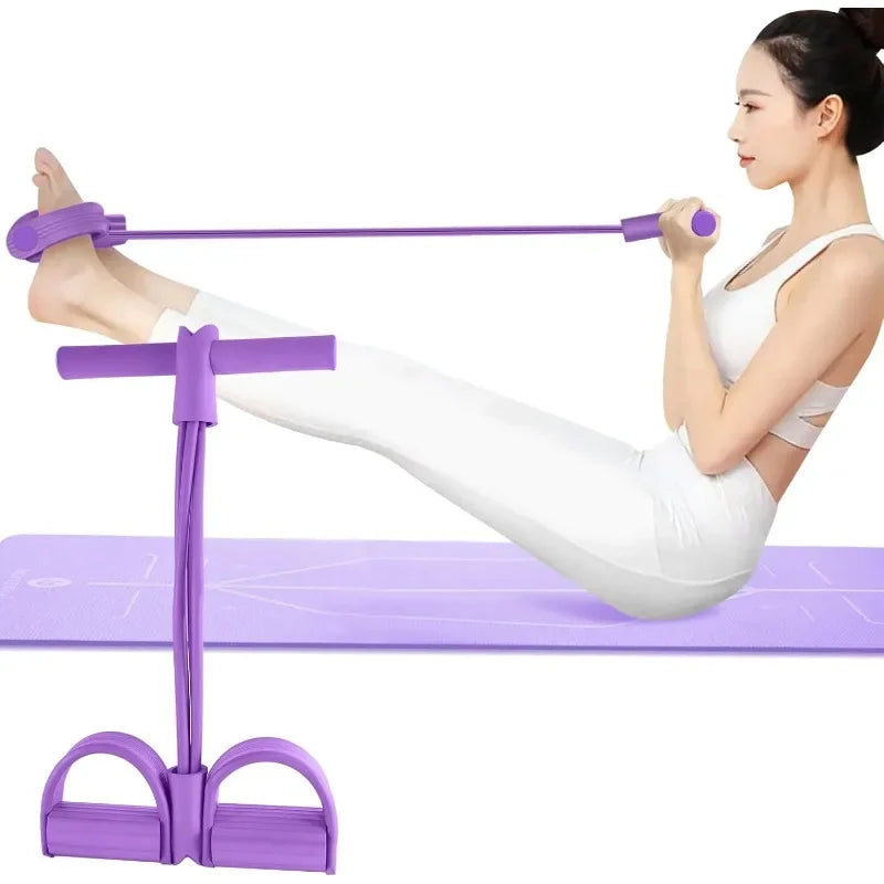 4-Level Resistance Band Tensioner with Non-Slip Handles - Home Fitness Equipment for Abdominal Muscle Training Yoga Abdominal