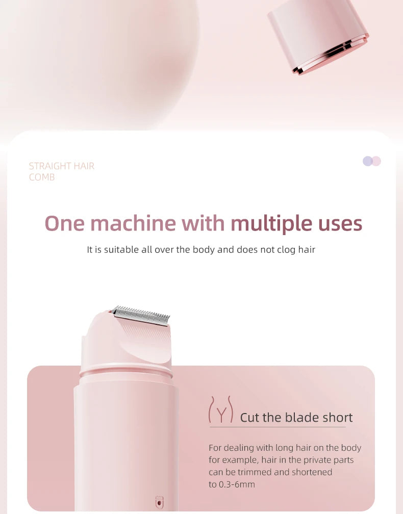 Double Head Electric Epilator Women Rechargeable Painless Hair Remover Shaver for Body Private Areas Bikini Gentle Trimming