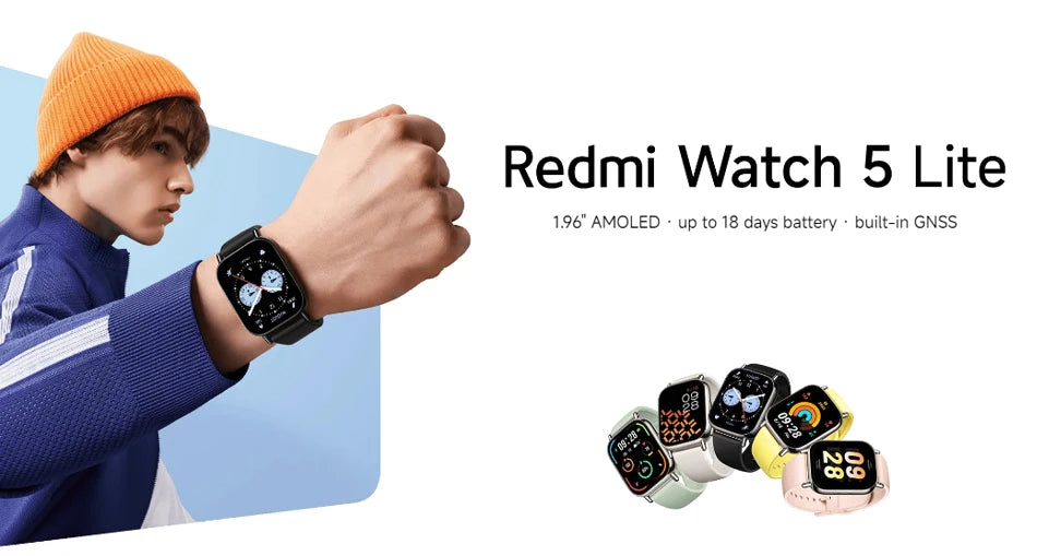 Xiaomi Redmi Watch 5 Lite Global Version 1.96'' AMOLED Screen Mi Smartwatch Bluetooth Calling GNSS 150+ Sport Modes  5ATM