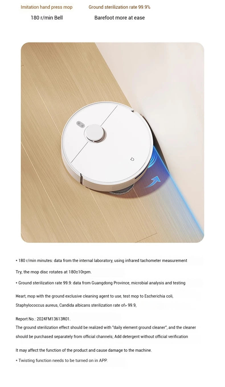 XIAOMI MIJIA Self Robot Vacuum Cleaners H40 Smart Home Sweeping High Speed Rotary Scrubbing 10000PA Cyclone Suction LDS Laser