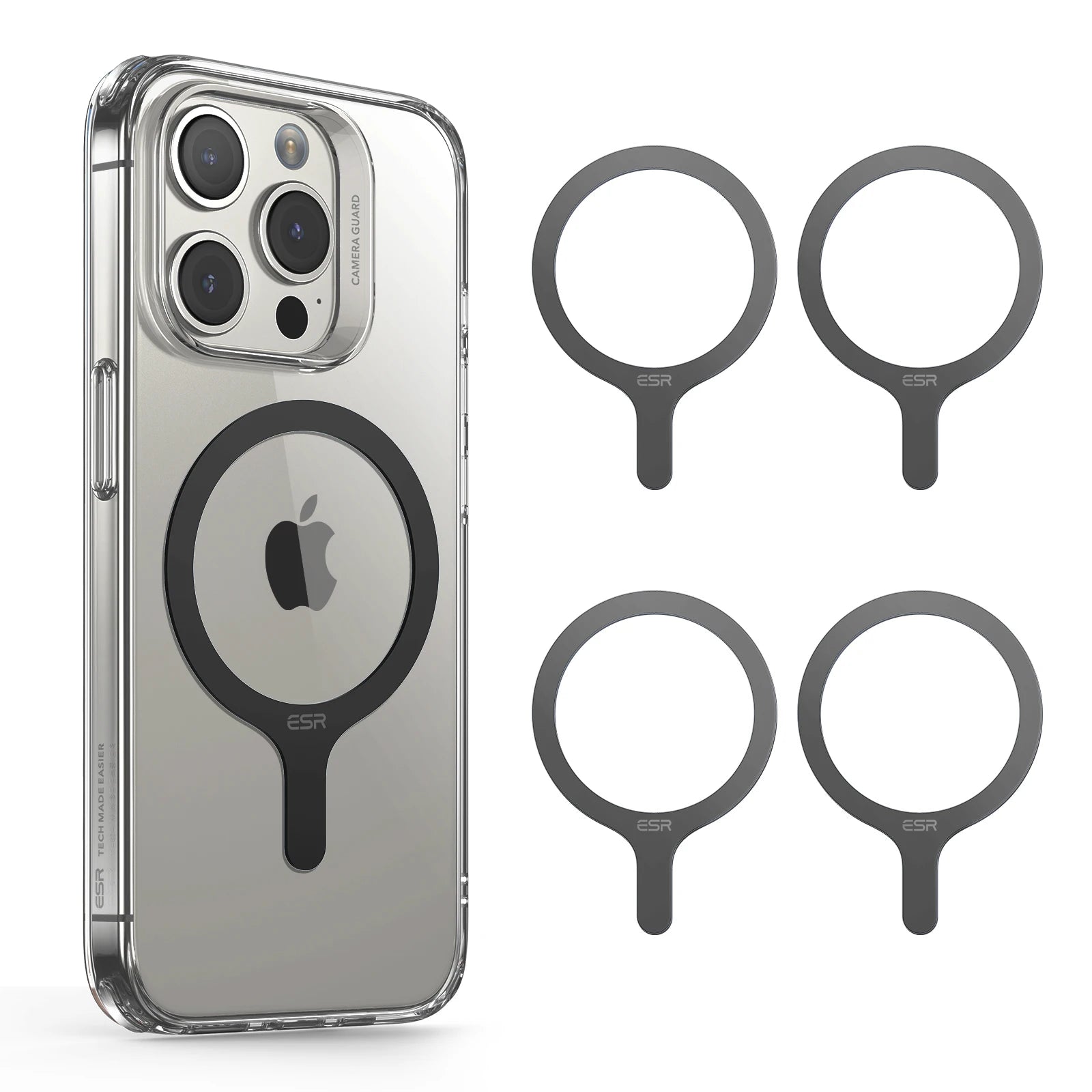 ESR for MagSafe Ring Magnet (HaloLock) Universal Magnetic Wireless Charger Kit for iPhone 16/15/14/13/12  Galaxy S23/S22/S21