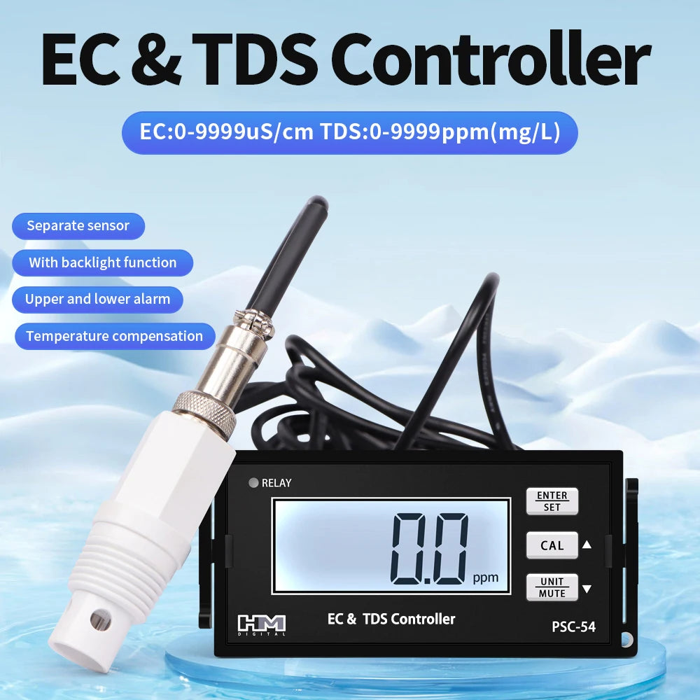 EC & TDS Monitor Controller Online Conductivity Meter Industrial Water Treatment Conductivity EC PH Conductivity Controller