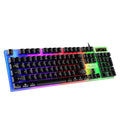 104 Keys Mechanical feel Keyboard Wired Gaming Keyboard for Laptop Desktop Ergonomics RGB Backlit LED Keycaps PC Accessories