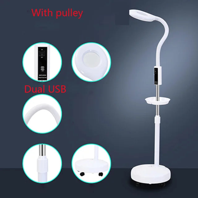 16X LED Lighting Magnifying Glass for Tattoo/Manicure and eyelashes/Skincare Beauty  Round fill light dimmable light