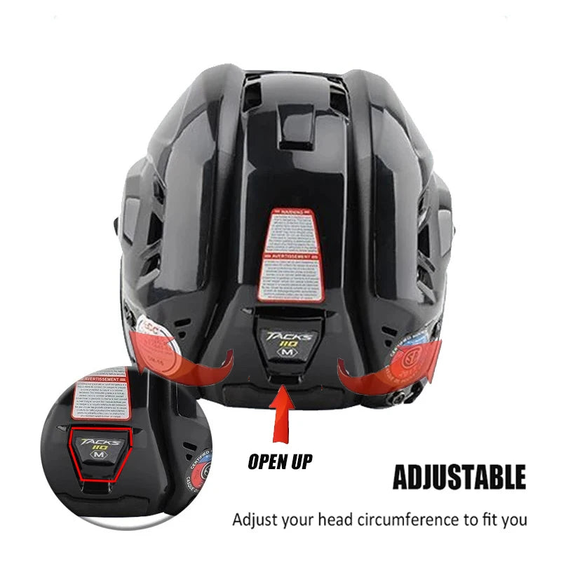 Hockey Helmet Tactical Sports Rugby Adjustable Ice Hockey Helmet with Cage Full/Face Mask Adult Equipment Face Head Protective