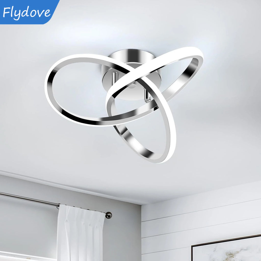 Modern LED Ceiling Light Trefoil Dimmable Black White Gold Lamp Bedroom Bedside Corridor Living Room Backgroud Home Indoor Decor