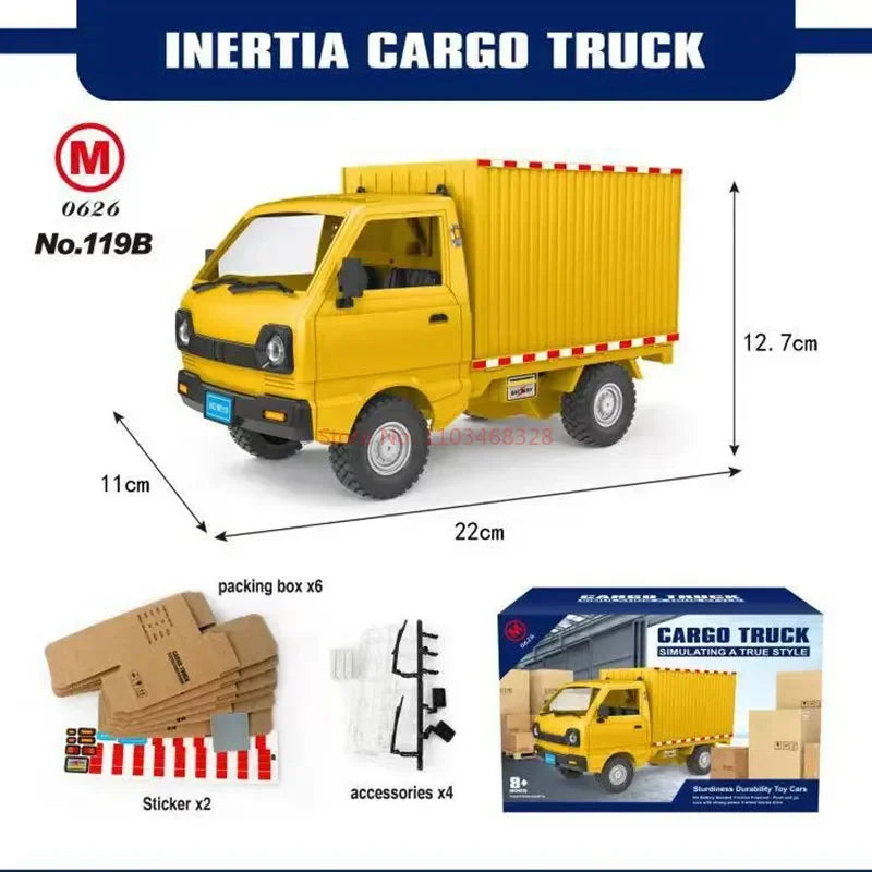 1:16 Wpl D12 Remote Control Electric Toys Rc Car Wuling Hongguang Simulation Drift Climbing Truck Led Light Cargo For Kids Gift