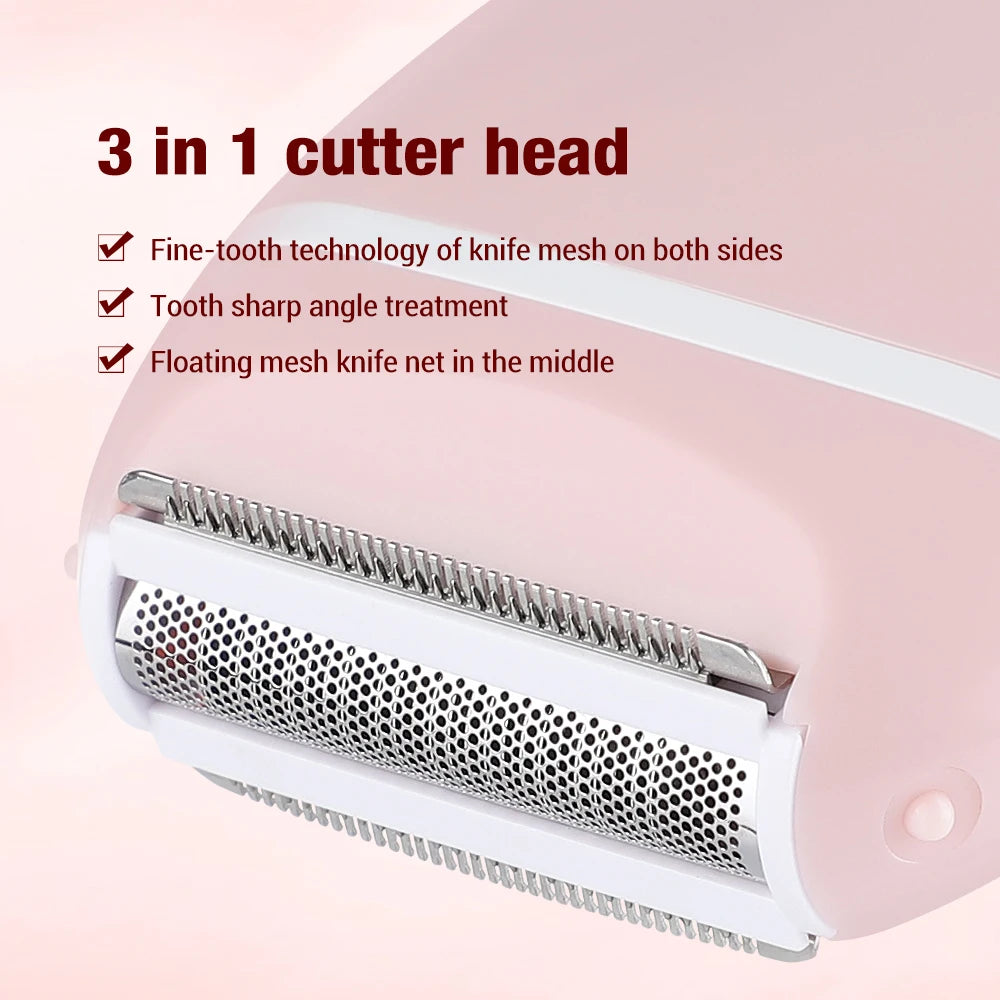 Electric Hair Removal Epilator For Women Hair Trimmer Shaver Bikini Underarms Arm Leg Face Private Parts Lady Razor Depilator