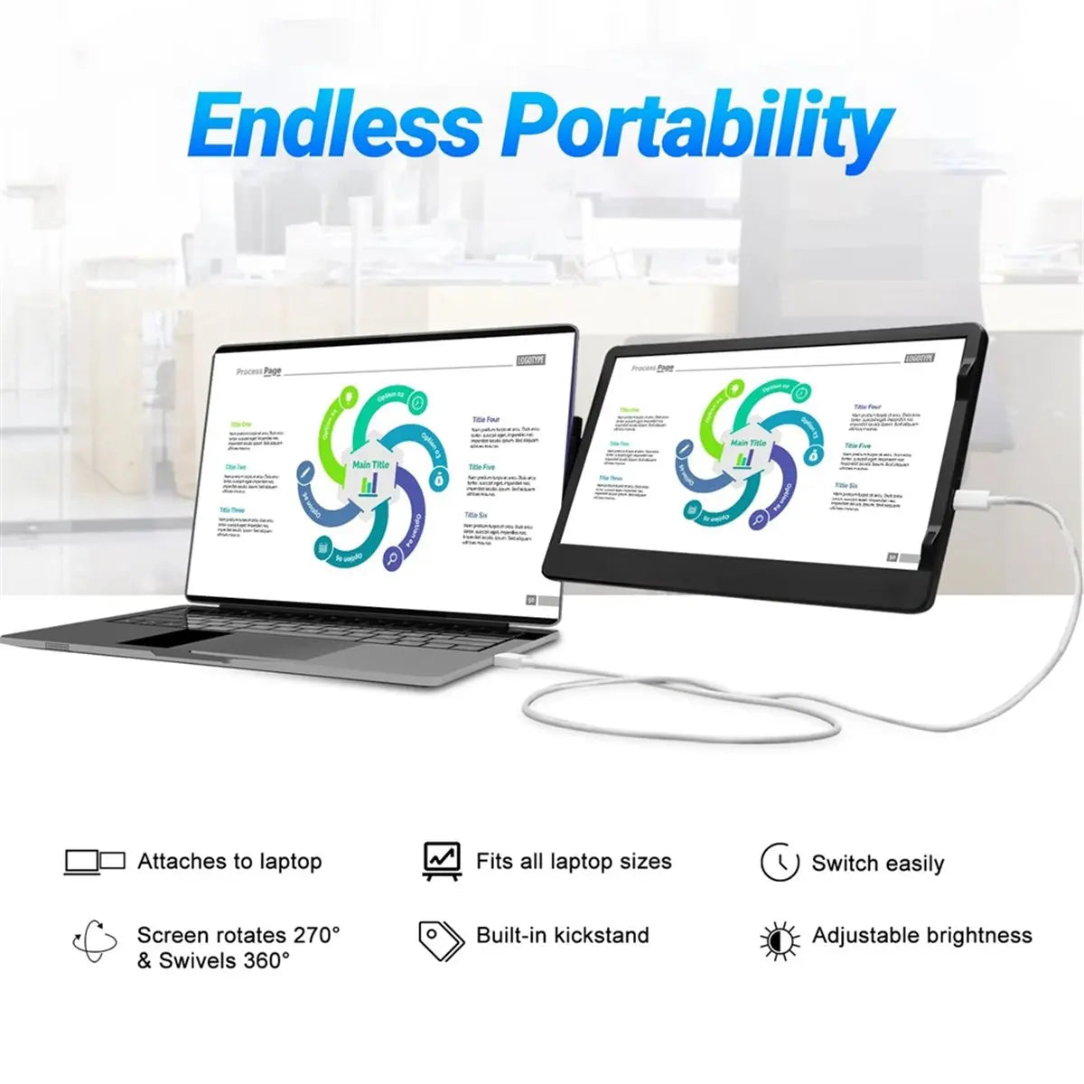 Punctual- 11.6 Inch EM116 Laptop Expansion Screen Game Monitor Portable Computer Display Monitor for Laptop Gaming