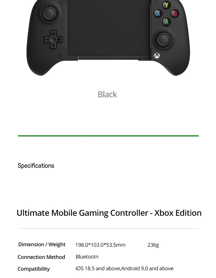 8BitDo Ultimate Mobile Gaming Controller - XBOX Edition - with Hall Effect Joysticks and Hall Triggers
