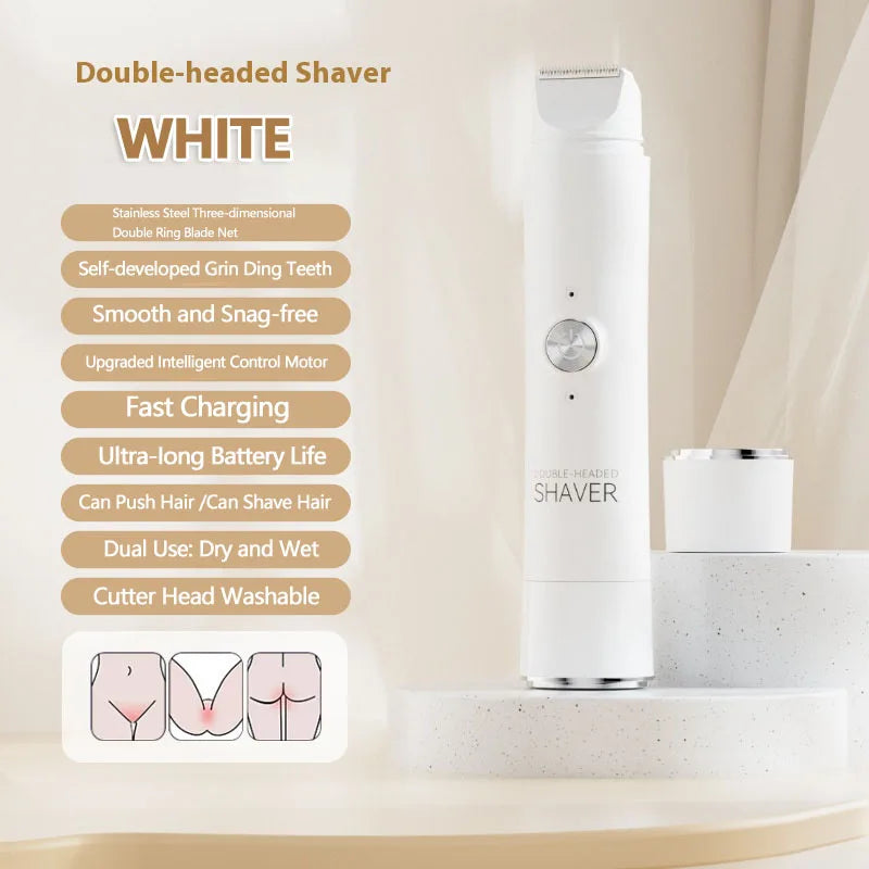 Double Head Electric Epilator Women Rechargeable Painless Hair Remover Shaver for Body Private Areas Bikini Gentle Trimming