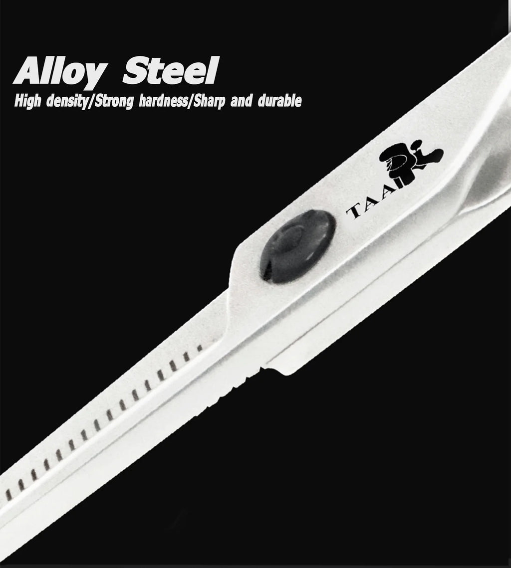 TAA Professional Grooming Scissors Pet Serrated Scissors for Dog & Cat Alloy Steel Shears Pets Shears Groomer Tools Hair Clipper