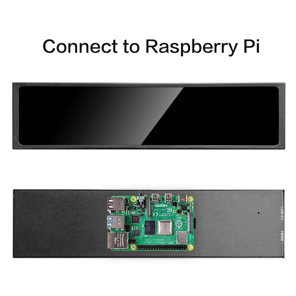 11.3'' Portable Monitor 440×1920 IPS Stretched Bar Display for GPU CPU Temperature Not compatible with AMD integrated graphics