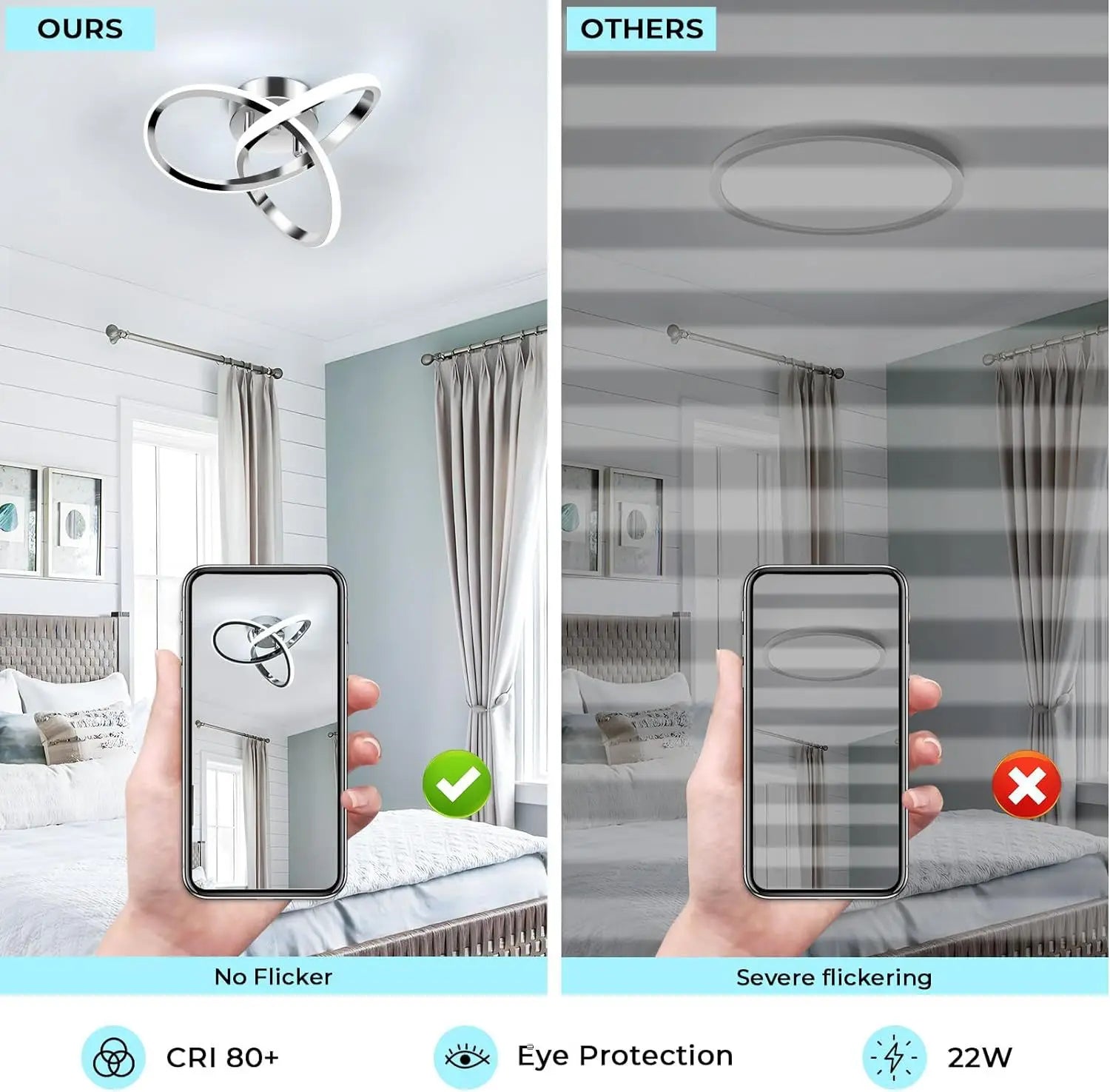 Modern LED Ceiling Light Trefoil Dimmable Black White Gold Lamp Bedroom Bedside Corridor Living Room Backgroud Home Indoor Decor