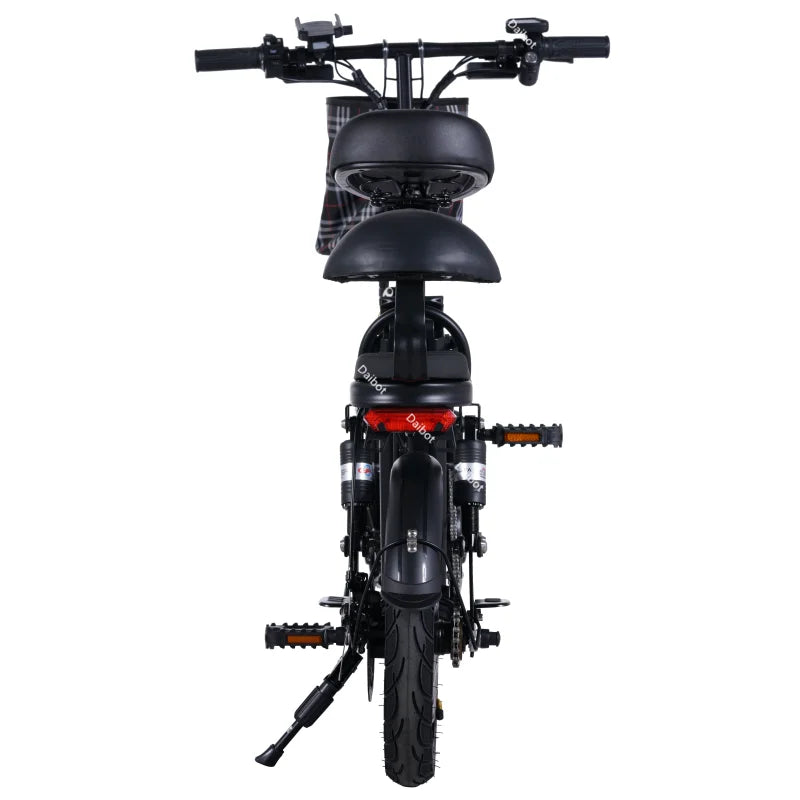 Canada Stock 14 Inch Folding Electric Bicycle For Woman With 2 Seats 500W 48V Pink Lightweight Electric Bike For Adults With USB