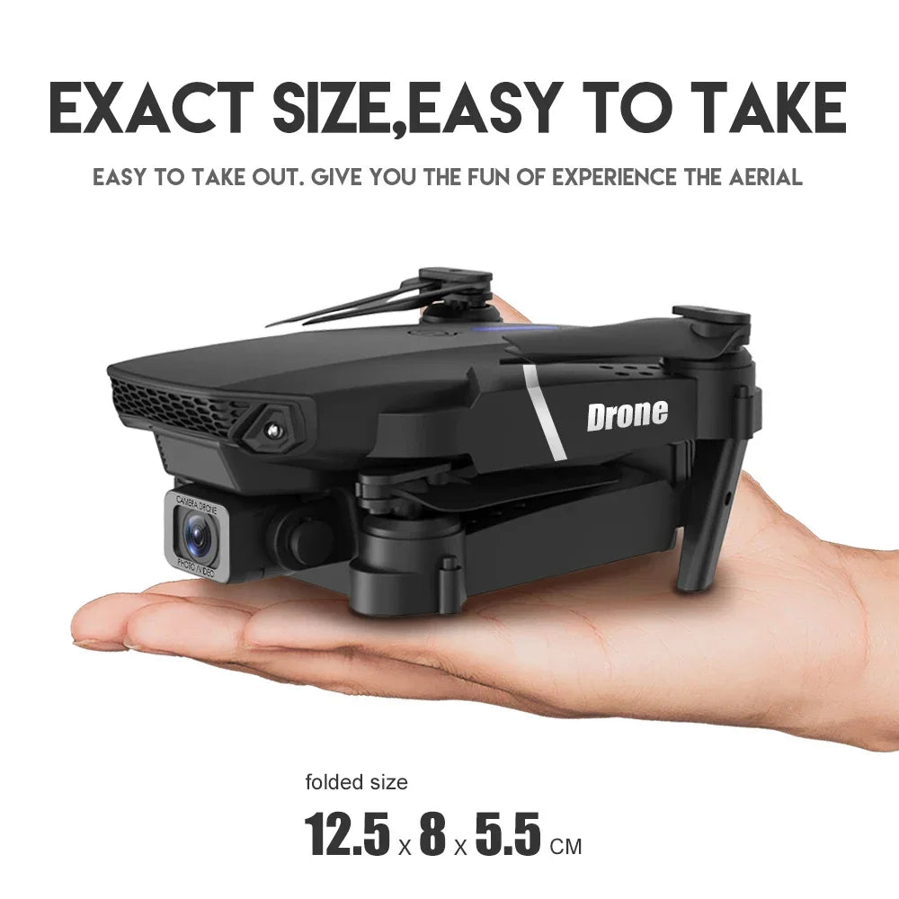 DWI D19 E88 Pro Drone 4K Professional HD RC Airplane Dual Camera Wide Angle Head Remote Quadcopter Toy Helicopter for Adults Kid