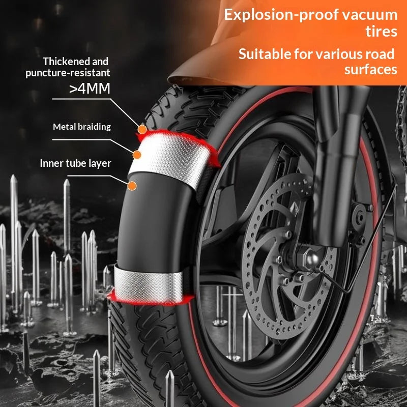 New electric bike 400W motor 48V 40AH long endurance battery electric bicycle, suitable for commuting and folding e-bike