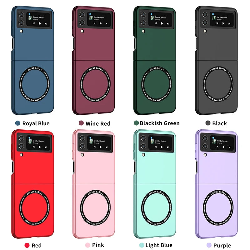 Magnetic Wireless Charging Case for Galaxy Z Flip5 4 3 Magsafe Case Anti Fingerprint Shockproof Cover Case Flip6