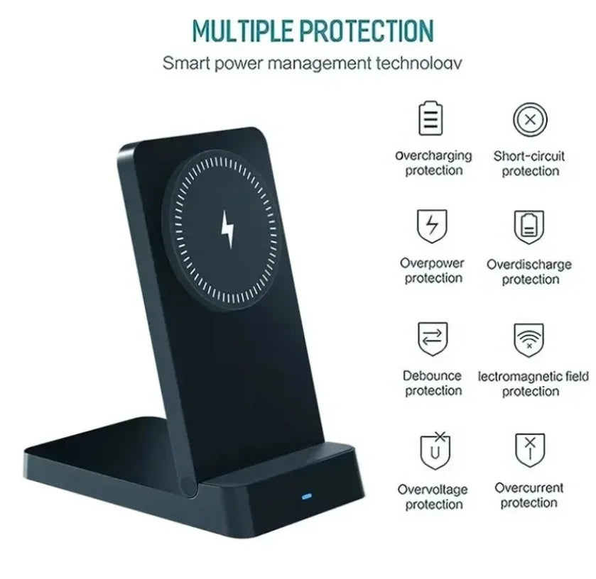 Magnetic Fast Charging Station 30W Wireless Charger Desktop Fold Smart Phone Holder Charge For Magsafe iPhone 16 15 14 13 12 Pro