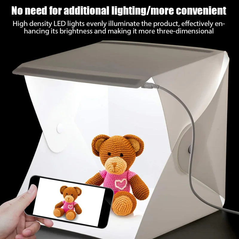 Photography LED Light Room Photo Studio Light 6 Color Backdrops Photobox For DSLR Camera Portable Folding Photobox Photography