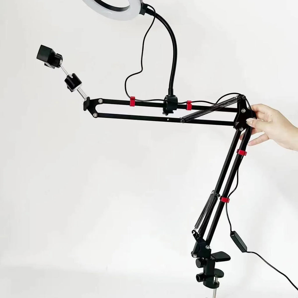 Desktop live fill light multi-functional beauty photography selfie food makeup telescopic tilt camera phone stand