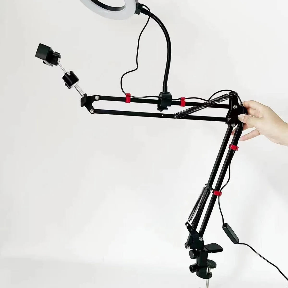 Desktop live fill light multi-functional beauty photography selfie food makeup telescopic tilt camera phone stand