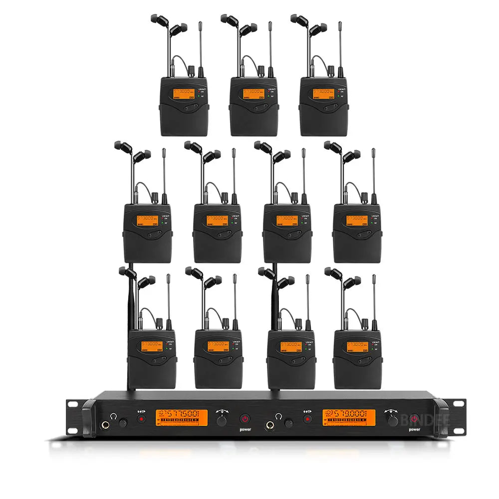 Professional In-Ear Monitor System 2-Channel Multi-Bodypack Monitor with In-Ear Wireless Monitor for Stage DJ Dedicated  EM-2050