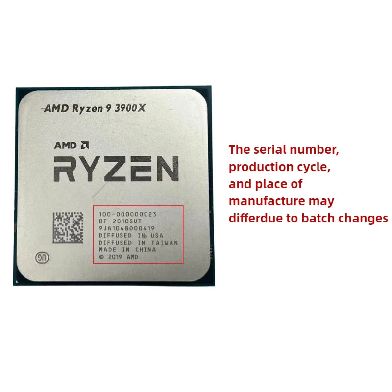 AMD CPU Ryzen 9 R9 3900X processor 3.8GHz 12-Core 24-Thread