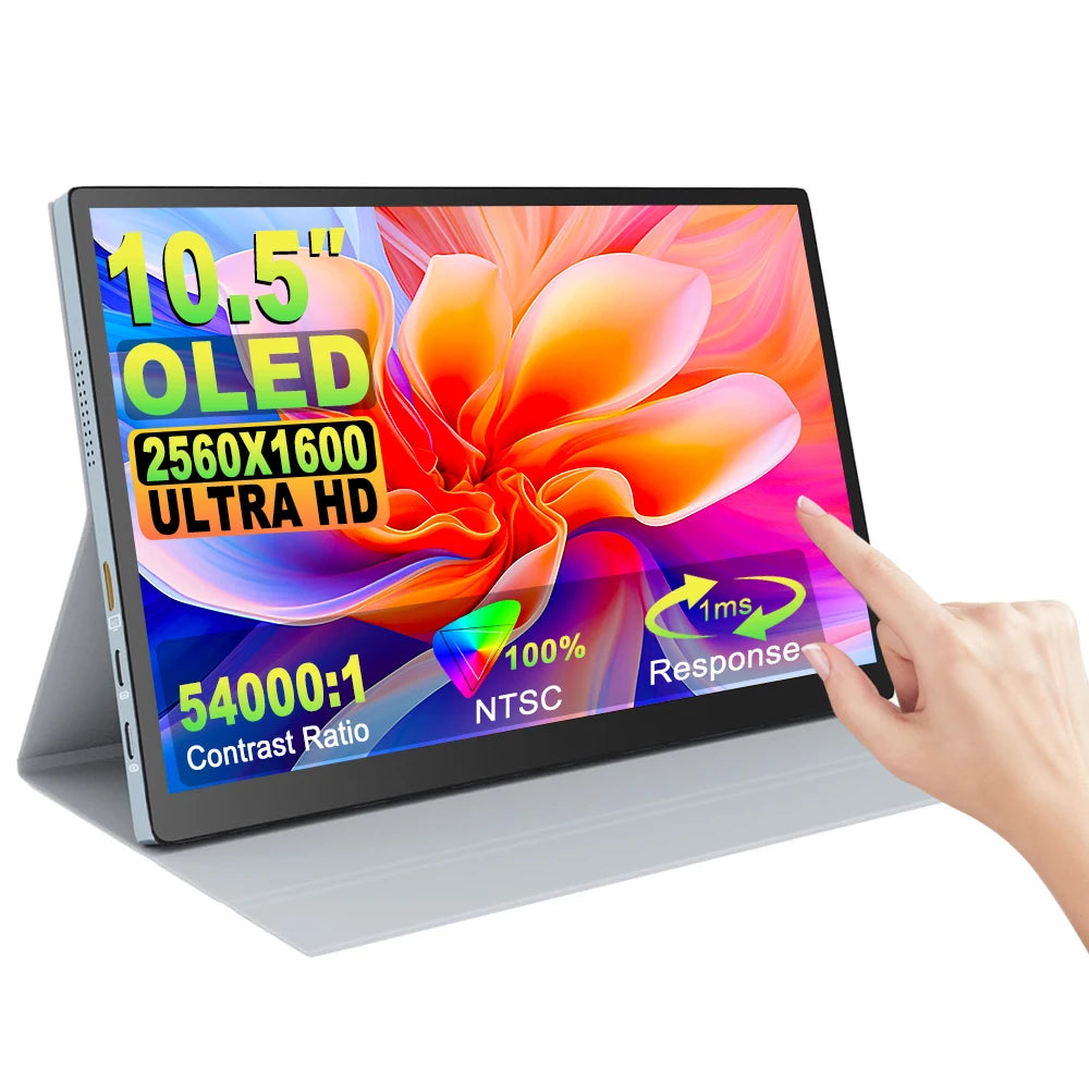 OLED 2.5K Portable Monitor Touchscreen 10.5″ 2560x1600 High-end Portable Screen 100% DCI-P3 1MS for Laptop Phone gaming monitor