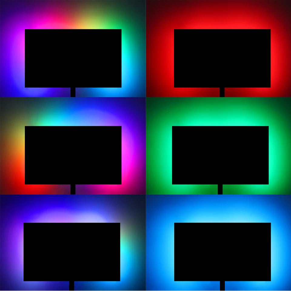 Smart Computer Monitor Sync Ambient USB LED Light Strip RGBIC PC Display Screen Backlight Gaming Decor Support Window/OS System
