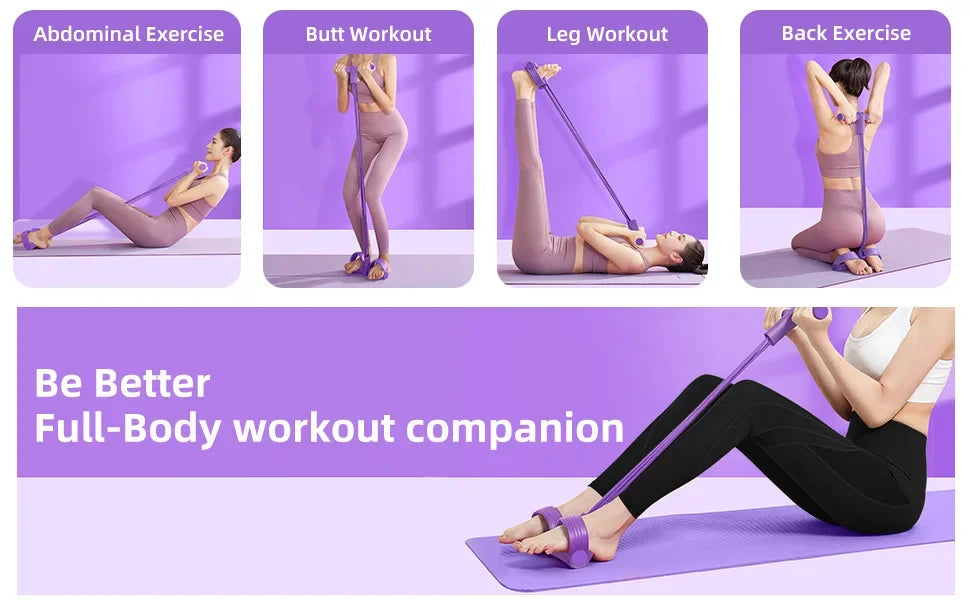 4/6 Level Resistance Band Elastic Bands with Non Slip Handles for Home Fitness Abdominal Muscle Training Yoga Pilates Workout