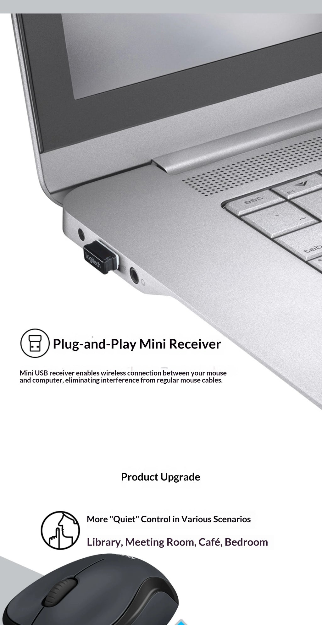 M220 Wireless Portable Mouse On-the-Go Essential Business Trip