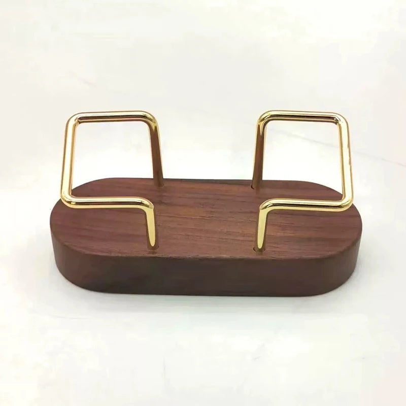 Desktop Business Card Holder, Solid Wood Display Stand for Office