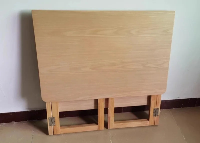 Solid Wood Folding Desk for Home Office – No Assembly Computer Table Study Writing Desk 15mm Thick Desktop Small Workstation