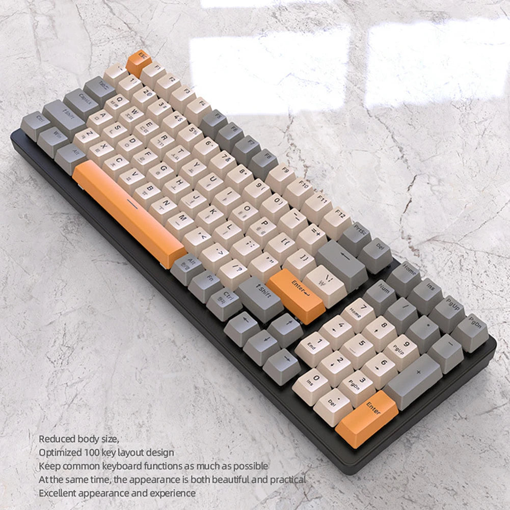 Korean K96 Mechanical Gaming Keyboard Wireless Wired Keyboard Bluetooth-compatible Gamer Keypad 100 Keys K6 Personalized Keycap