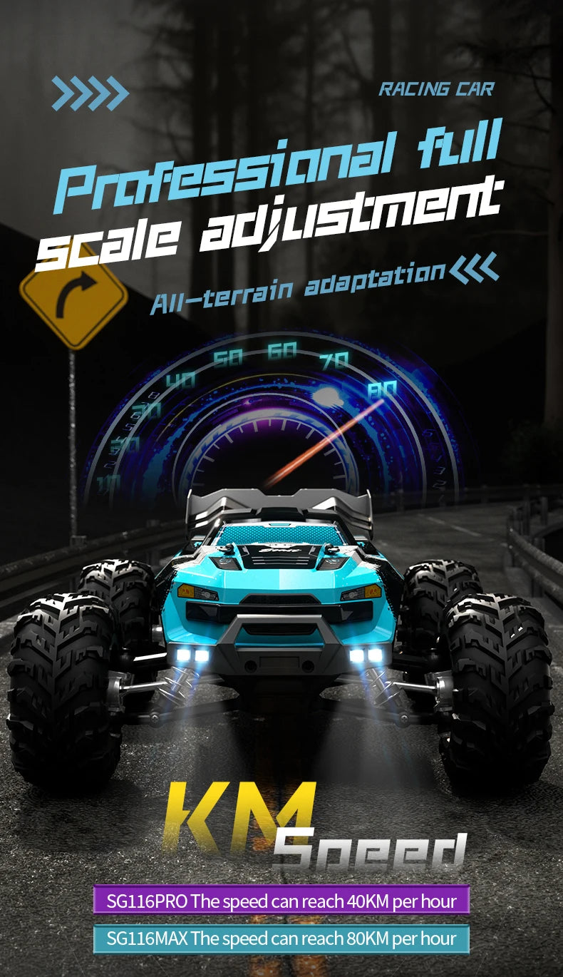 New PRO/MAX 1∶16 RC Car 80KM/H 4WD Brushless Off-Road Racing Toys High Speed Remote Control Vehicle For Kids Adults Outdoor Gift