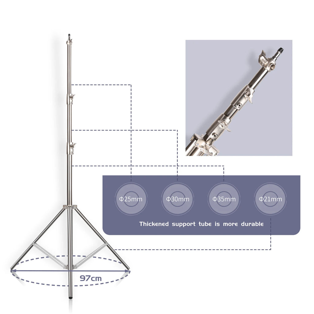 Photographic Equipment Professional Stainless Steel 2.6-3.3m Heavy Duty Light C Stand Studio Softbox Heavy Duty Tripod Carrybag