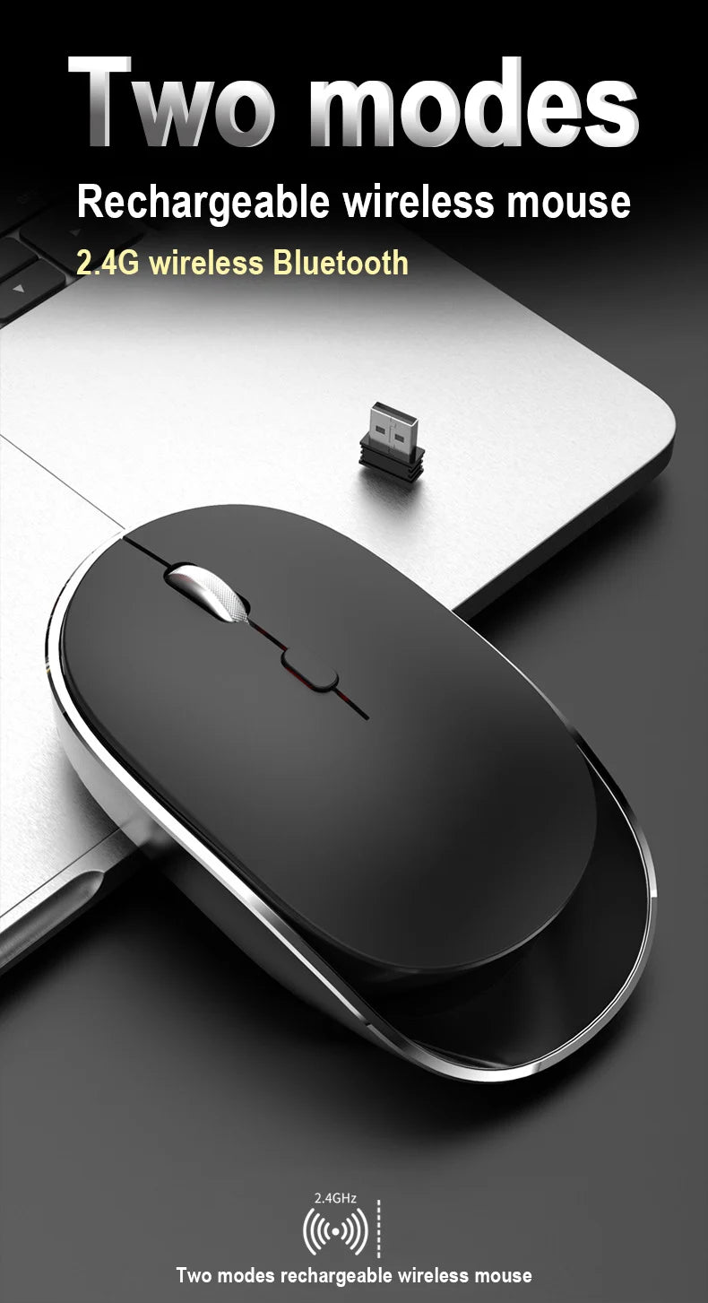 Wireless Mouse For Laptop PC Bluetooth RGB Rechargeable Mouses Wireless Computer Silent Mice LED Backlit Ergonomic Gaming Mause