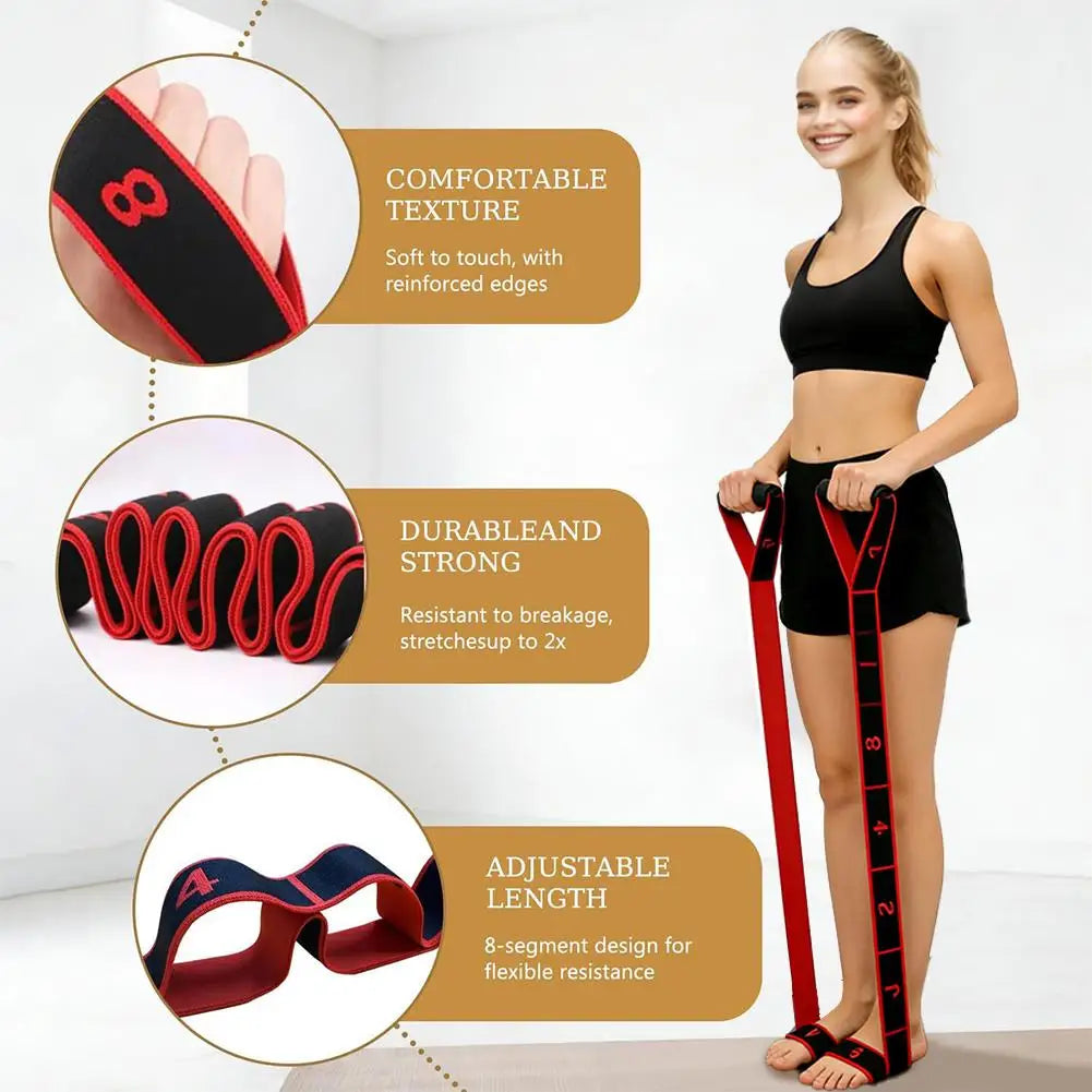 Yoga Stretch Resistance Bands Dance Resistance Band Digital Elasticity Adult High Elasticity Multi-Segment Belt Fitness Products