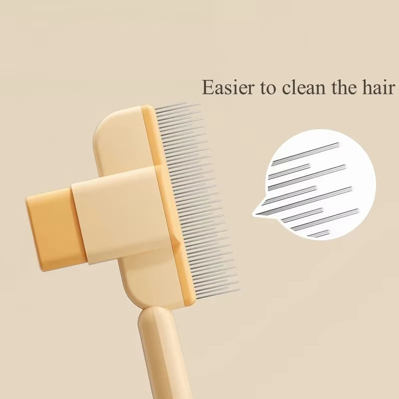 Pet One Button Self Cleaning Pet Grooming Gloves Brush Comb Hair Remover and Massage Tool for Cats and Dogs Easy Grooming