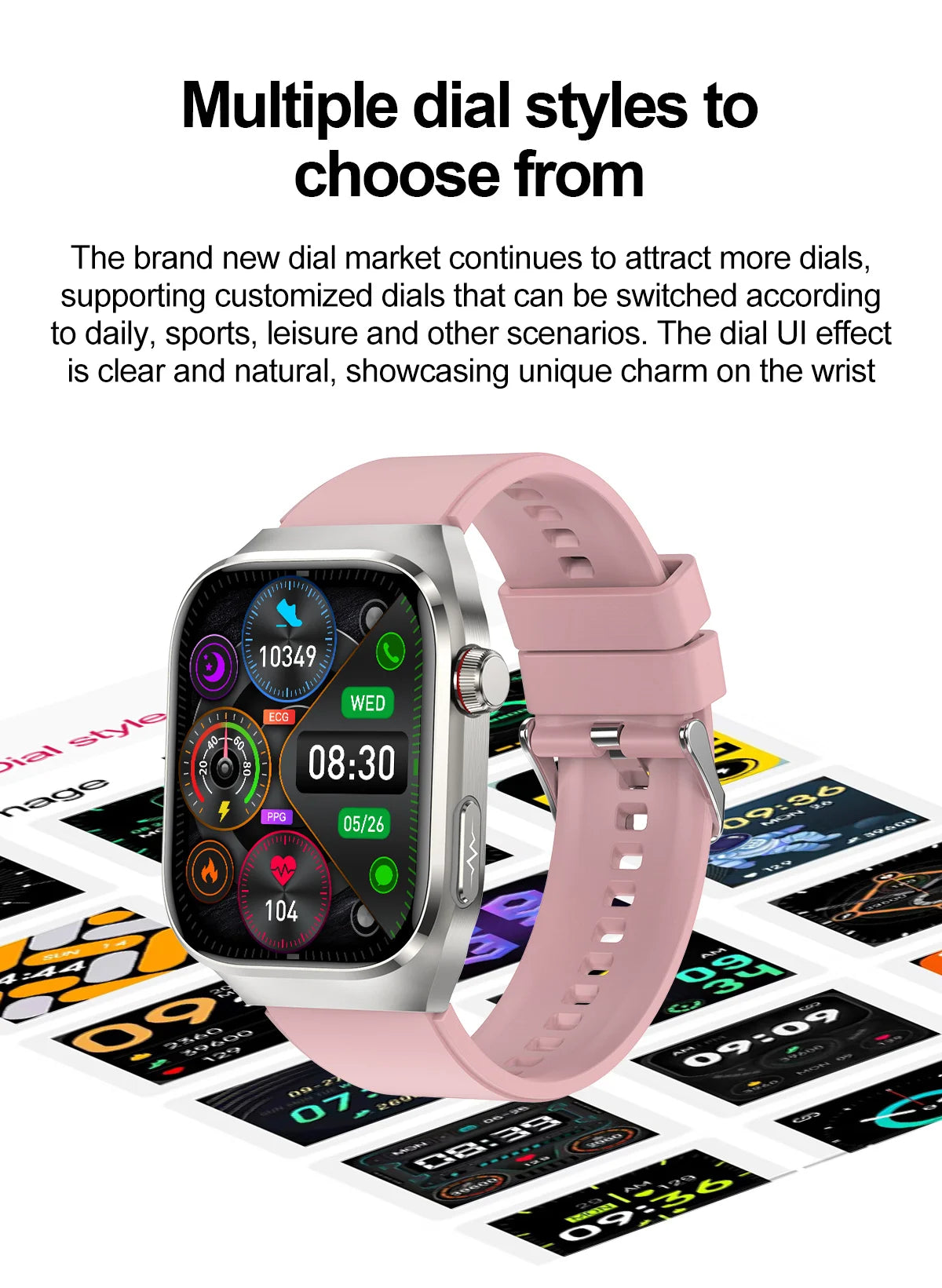 2026 New Smart Watch 2.04-inch AMOLED Screen Bluetooth Call IP68 Waterproof 650mA Sports Smartwatches Men Android Military-Grade