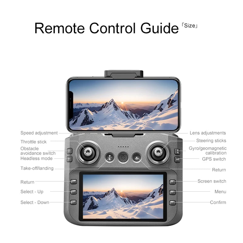 New A14ProMax 8K Drone 4.3Inch Screen Control GPS Brushless Motor Dual Camera Optical Flow Obstacle Avoidance Foldable RC UAV
