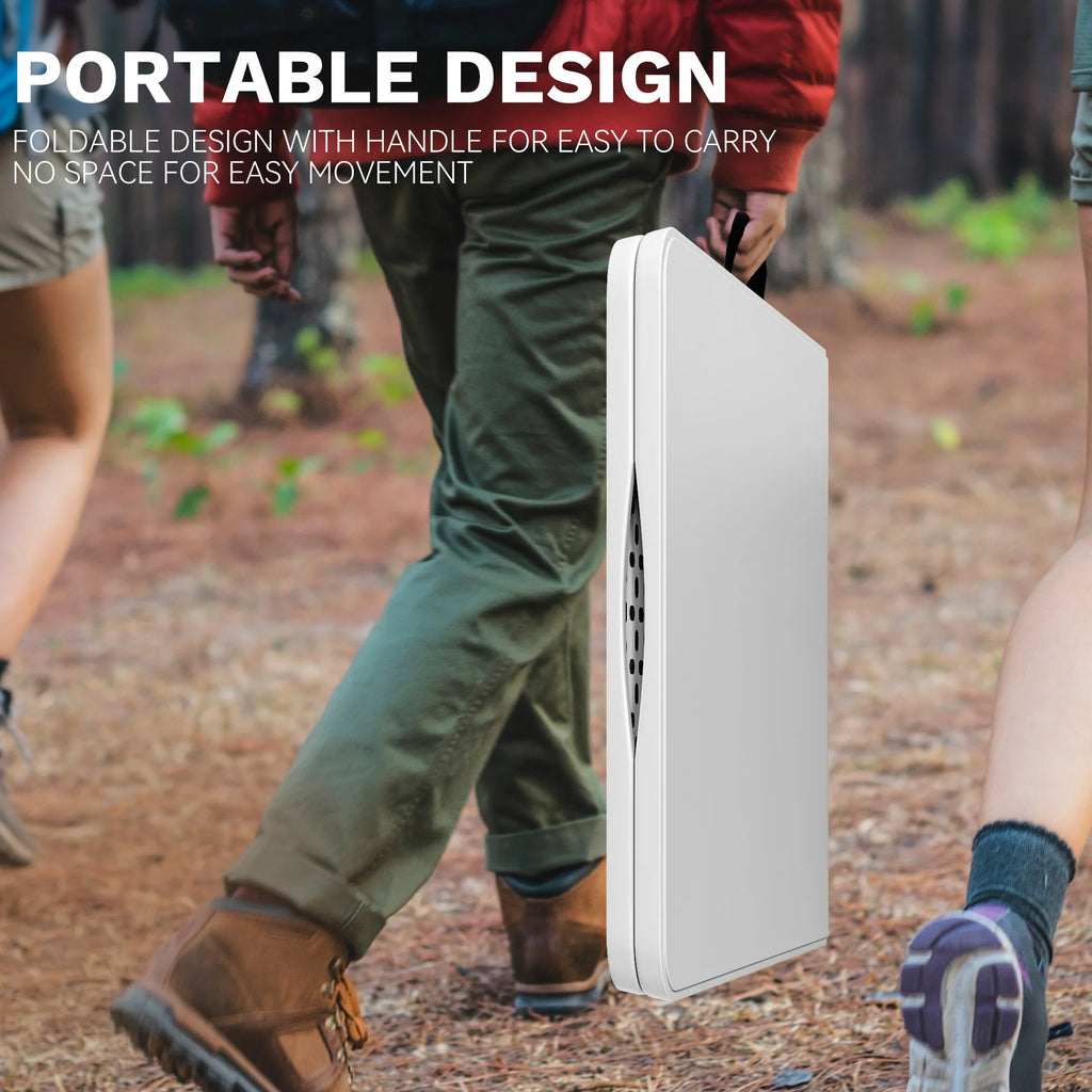 YITAHOME White 6ft Folding Table - Waterproof Heavy Duty 180x75cm for Camping/BBQ/Picnic, Portable with Carry Handle