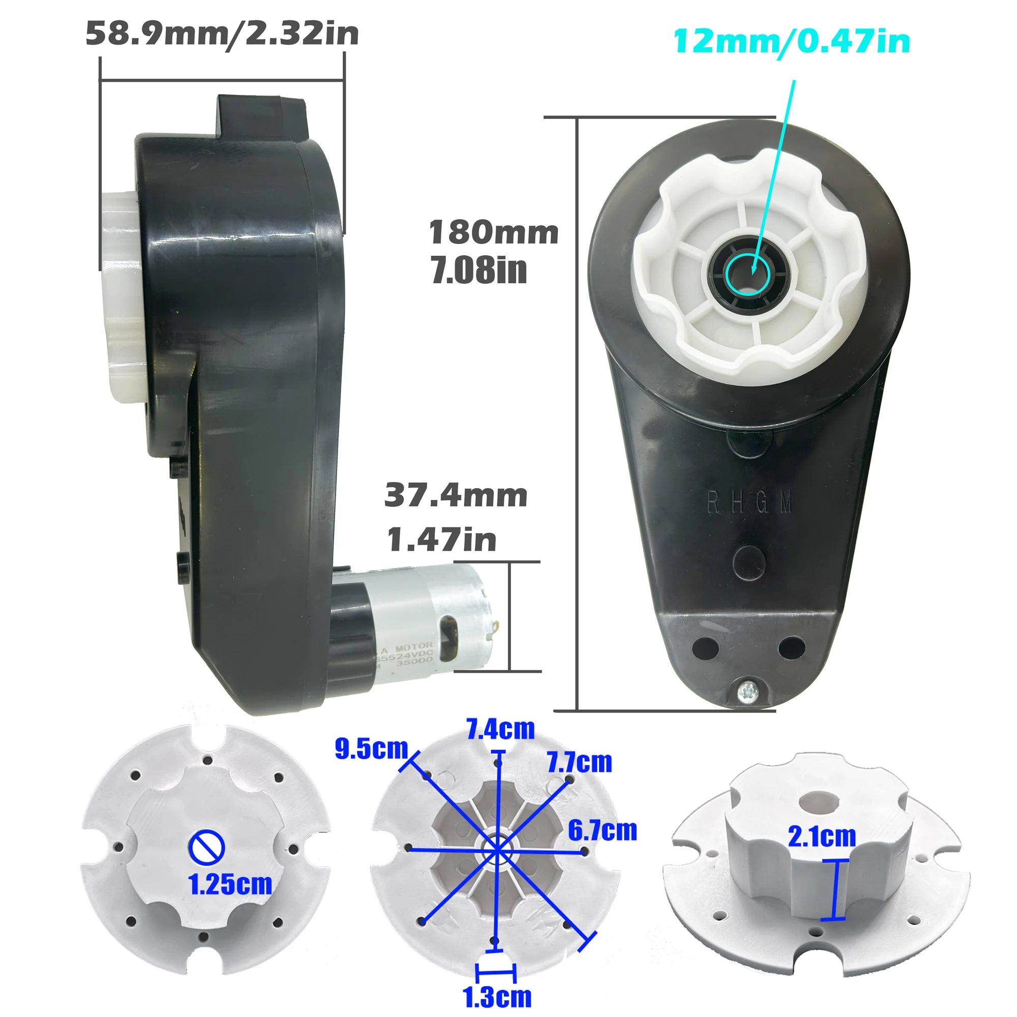 2PCS Kids Electric Car GearBox With 12V 24V High-Speed Motor, Ride On Vehicles Motor Upgrade 12V Motor Engine for Ride On Car