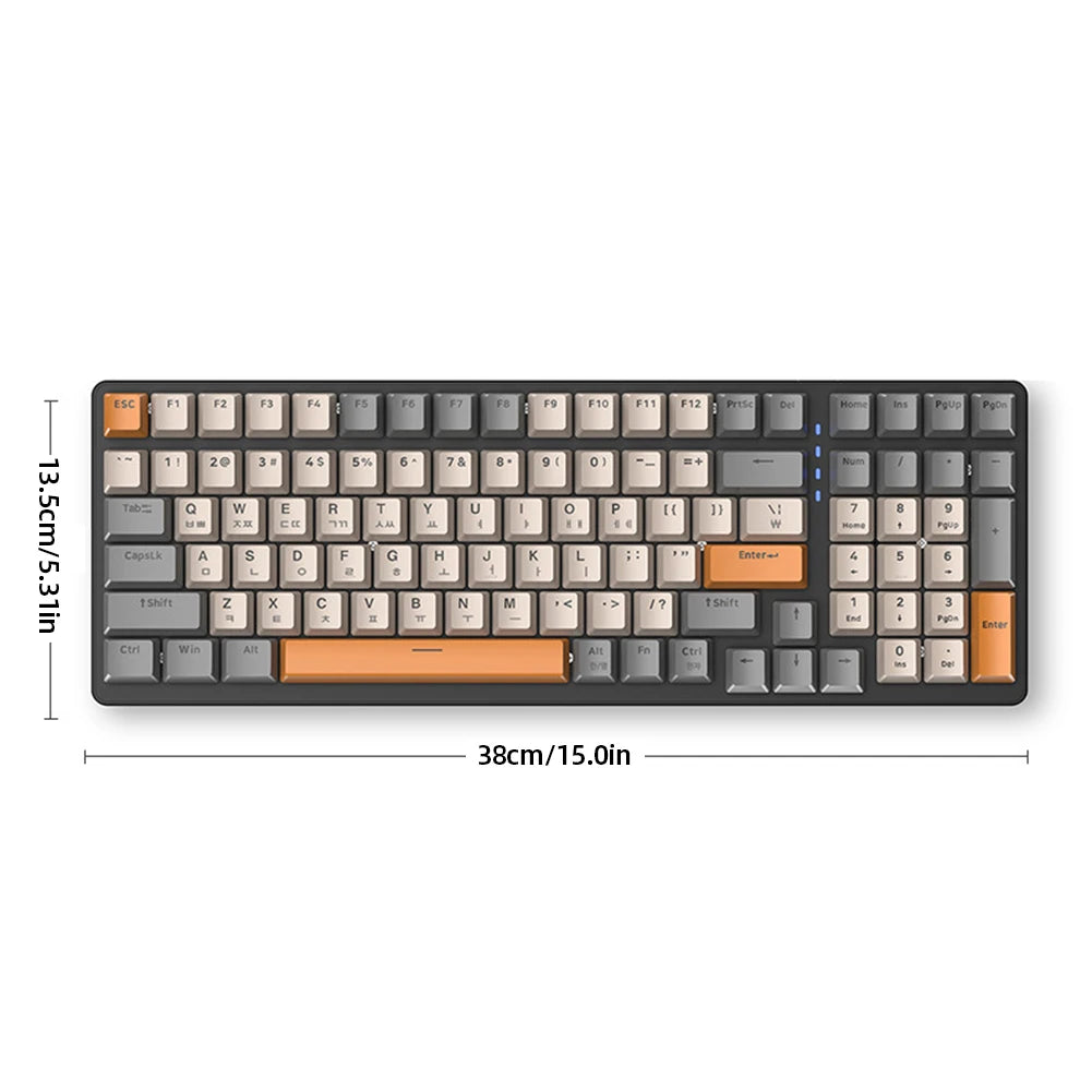 Korean K96 Mechanical Gaming Keyboard Wireless Wired Keyboard Bluetooth-compatible Gamer Keypad 100 Keys K6 Personalized Keycap