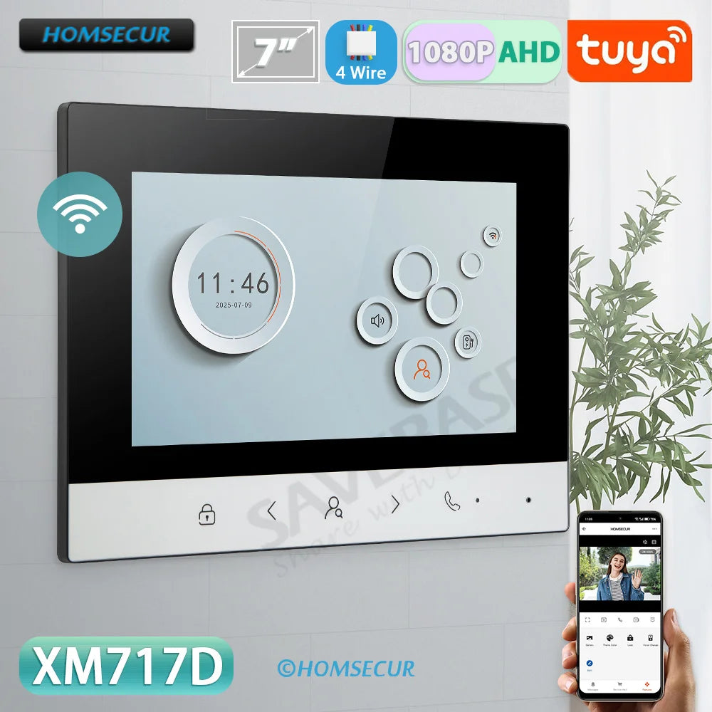 Tuya Smart WIFI Indoor Monitor 7"/10" LCD Screen for 4 Wire HD 1080P Hands Free Video Door Phone Intercom Doorbell Home Security