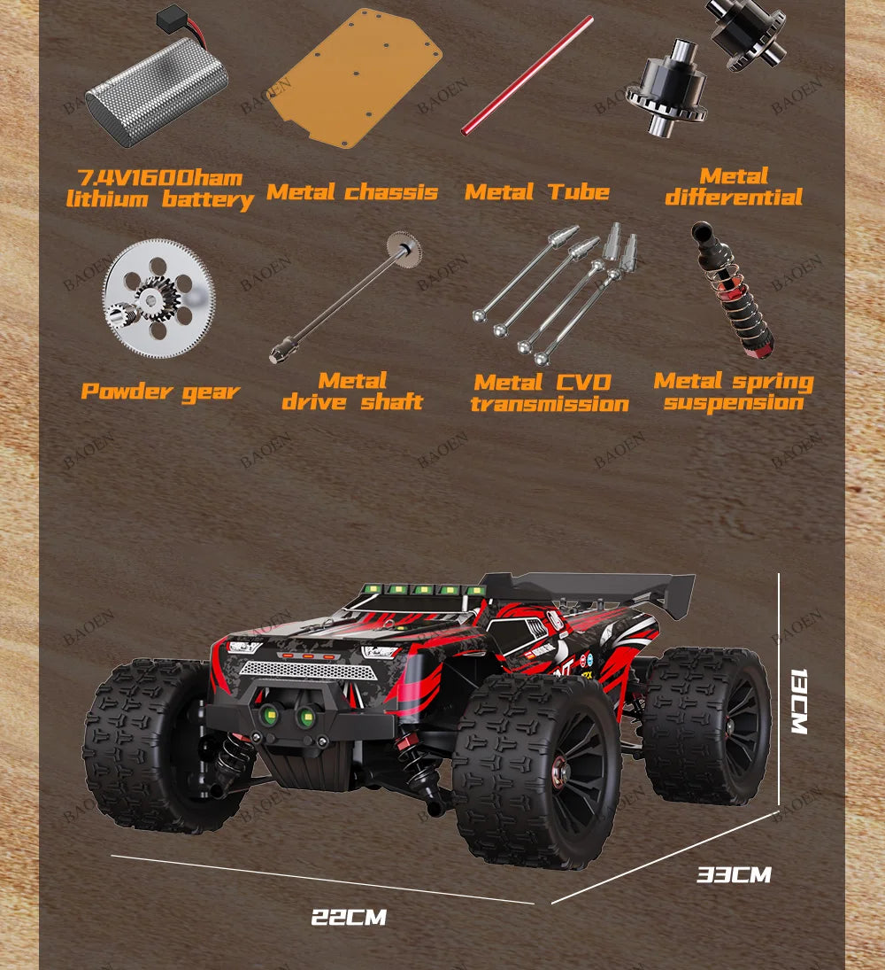4WD Remote Control Car Off Road 4x4 RC High Speed Buggy Truck Super Brushless 50 or 85KM/H Fast Drift Racing Toy Kids Adults