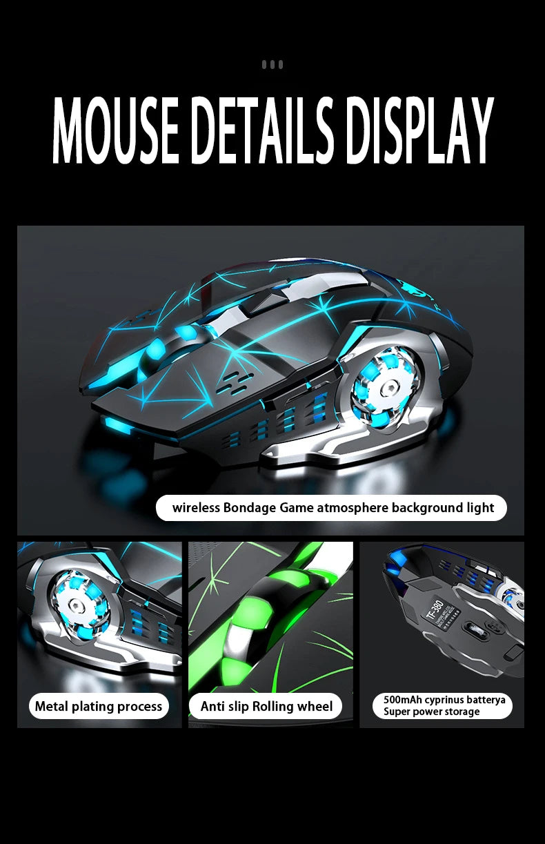 Mechanical hand feel electronic sports game business office wireless USB light keyboard set