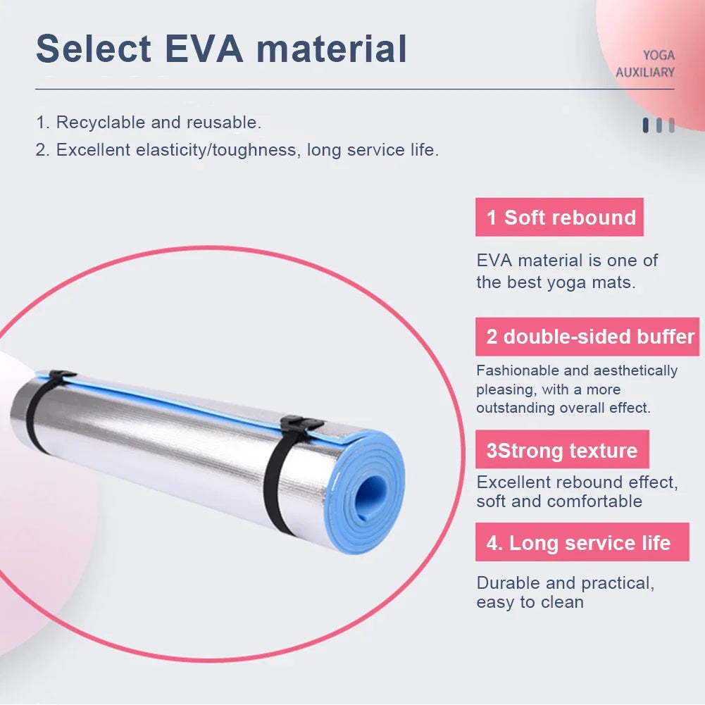 1.8mx10/8/6mm Yoga Mat Anti-skid Sports Fitness EVA Comfort Foam 6mmThick Yoga Mat for Exercise Yoga and Pilates Gymnastics Mat