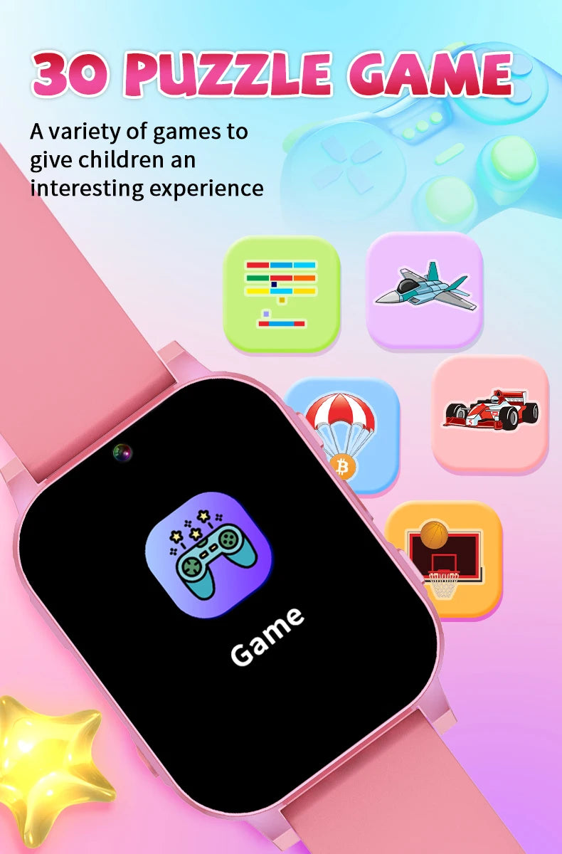 Smart Watch for Kids Puzzle Games HD Touch Screen Camera Music Player Pedometer Alarm Clock Calculator Flashlight Kids Watches